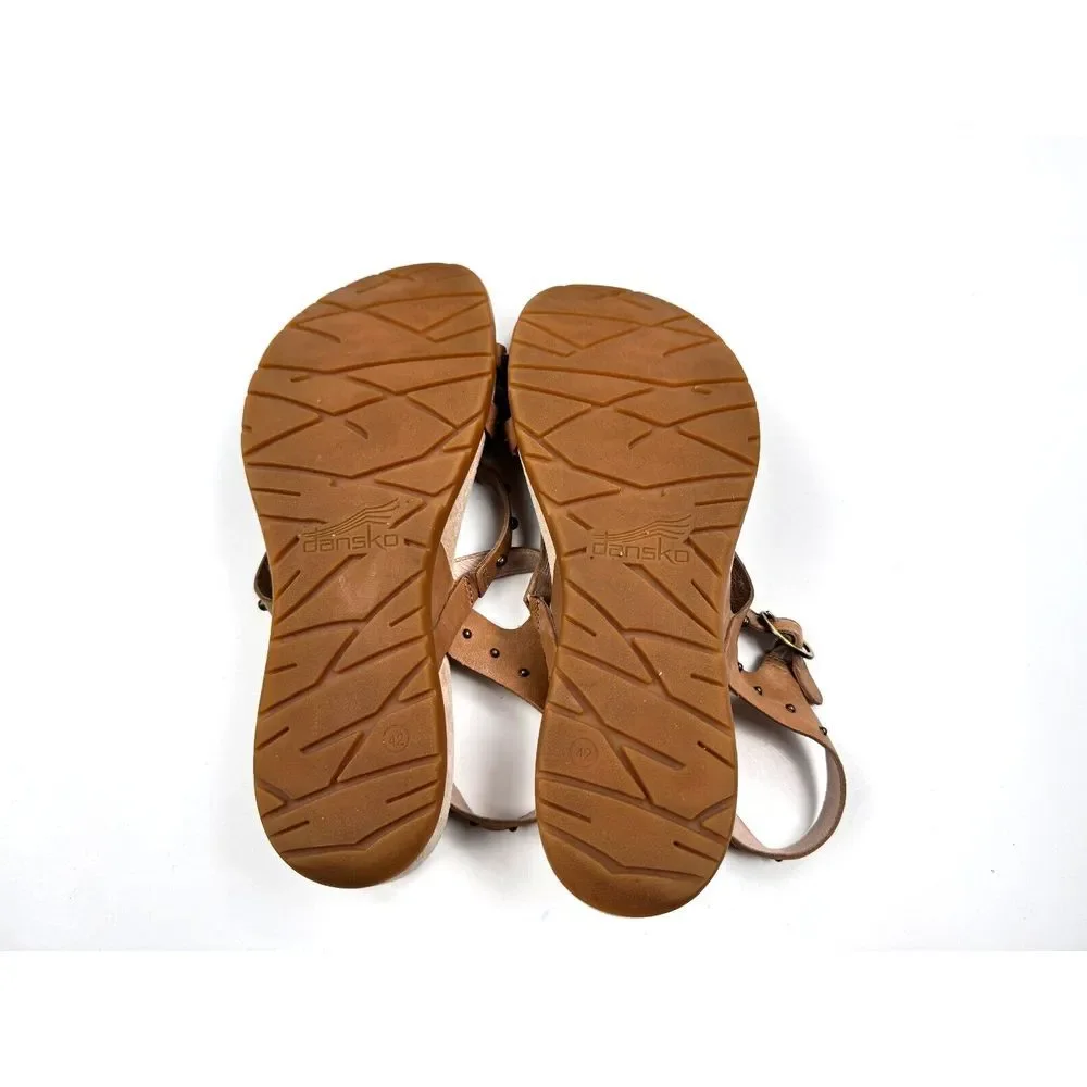 Dansko Brigitte Studded Sandals Women 42‎ US 11.5-12 EUC Strappy Leather Flat